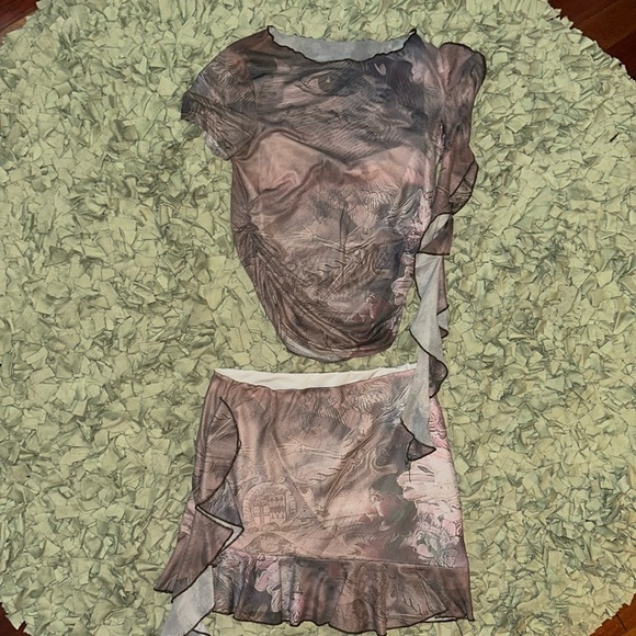 Top and Skirt Two Piece Set - Picture 1 of 4